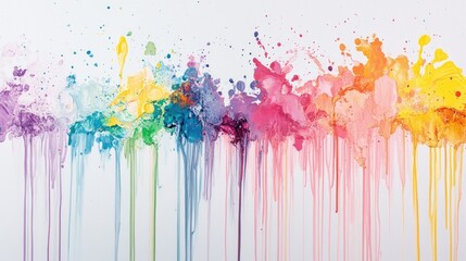 Poster - A splash of paint with colorful drips