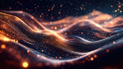 abstract digital background featuring dynamic particles representing the flow of information and vis