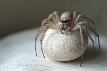 Spider on a white canvas,