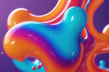 Wall Mural - Abstract colorful liquid swirls and drops.