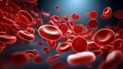 Wall Mural - blood cells flowing through vein