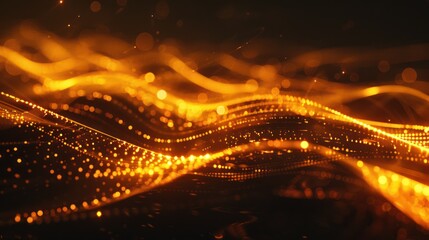 Fototapete - Abstract Golden Waves of Light