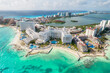 © Mariakray - View of beautiful Hotels in the hotel zone of Cancun. Riviera Maya region in Quintana roo on Yucatan Peninsula. Aerial panoramic view of allinclusive resort