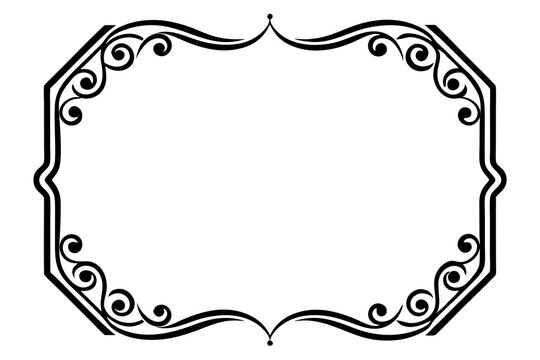 Modern Vector Corner Pattern Border Frames - Black Silhouette Line Art Design for Logos .
