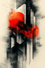 Poster - Abstract digital marketing with sleek lines and modern geometric patterns,