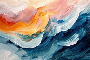 Wall Mural - abstract colorful wave background