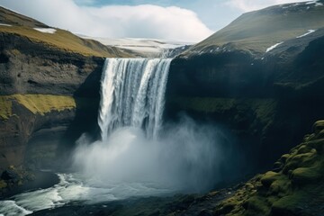 Wall Mural - Waterfall landscape outdoors nature.