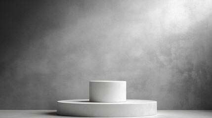Aufkleber - White pedestal set against a gray backdrop