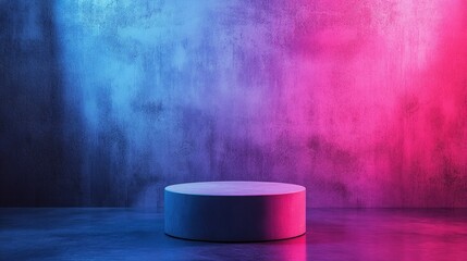 Poster - Minimalist abstract backdrop featuring a pedestal in 3D rendering