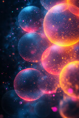 Aufkleber - Abstract communication with digital chat bubbles and global connectivity elements,