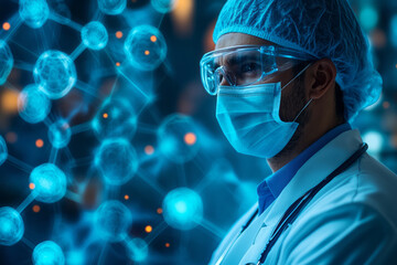 Aufkleber - Abstract healthcare with medical icons and soothing colors in a geometric layout,