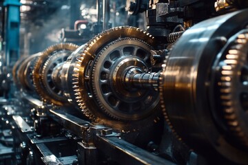 A set of interlocking gear wheels, intricately detailed and isolated against a clean white background. The gears, with their precise teeth and metallic finish, are arranged in a way that highlights th