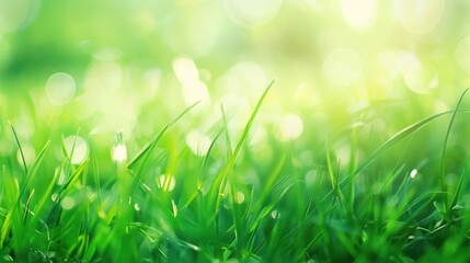 Sticker - Vibrant Green Grass with a Blurred Background