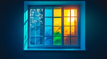 Canvas Print - Colorful Window with Multicolored Glass