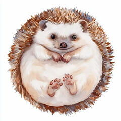 Sticker - Cute Hedgehog Watercolor.