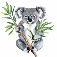 Wall Mural - Koala Watercolor Illustration.