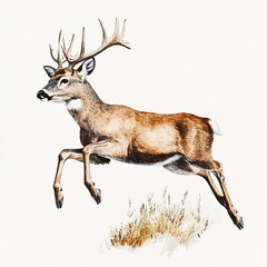 jumping deer illustration.