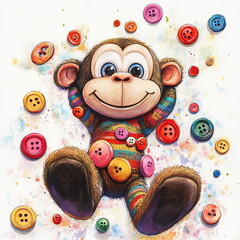 Wall Mural - Monkey Buttons.