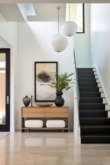 Canvas Print - Entryway architecture furniture staircase.