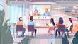 © Ayan - Businesspeople do Video Conference Call with Big Wall TV in Office Meeting Room. Diverse Team of Creative Entrepreneurs at Big Table have Discussion. Specialists work in Digital e-Commerce Startup