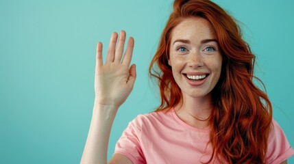 The smiling redhead woman