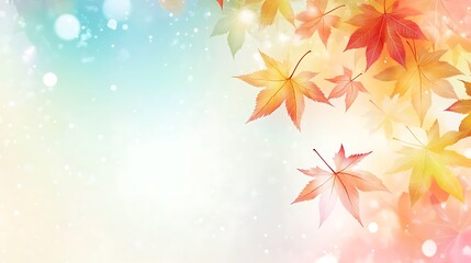 Wall Mural - A soft, blurred autumn leaves background with a clear, open space for text