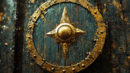 Rustic Metal Shield Detail