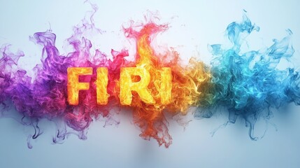 Canvas Print - Colorful FIERY Text Art