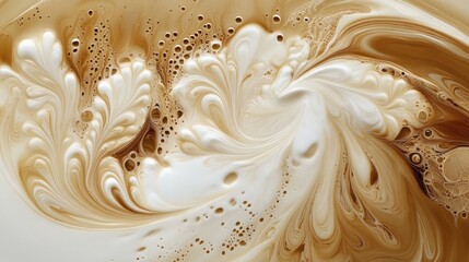 Canvas Print - Swirling Cream and Coffee Abstract Pattern