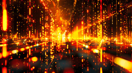 Poster - Digital background featuring an abstract, digital space with glowing lights and futuristic elements
