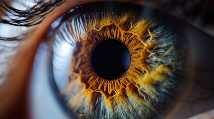 Poster - A Close-up View of a Human Eye's Iris and Pupil