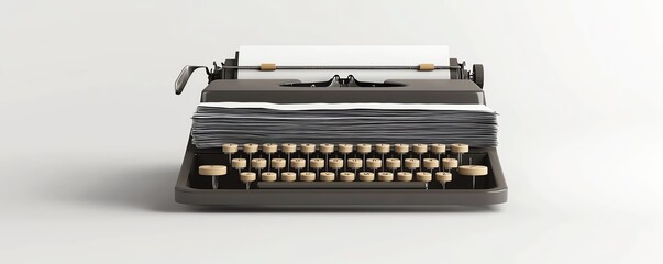 A vintage typewriter with blank sheets, capturing the essence of classic writing and nostalgia in a minimalistic setting.