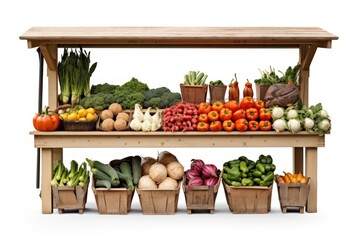 Canvas Print - Vegetables shop plant food white background.