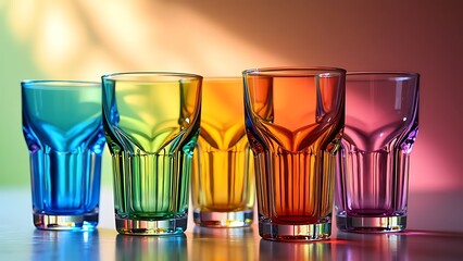 Colorful alcohol drink glasses, perfect for your party and F&B designs