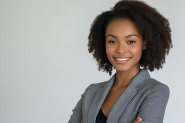 Wall Mural - African American Business Woman On White Background