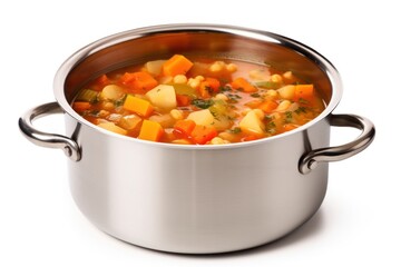 Canvas Print - Stainless steel pot dish bowl stew.