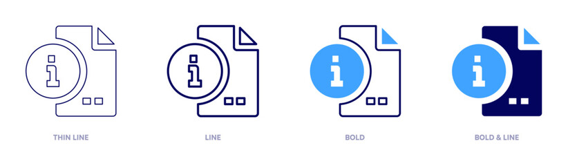 File corruption icon in 4 different styles. Thin Line, Line, Bold, and Bold Line. Duotone style. Editable stroke