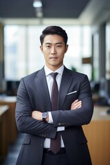 Sticker - Korean business man portrait blazer office.