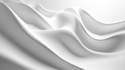 Poster - A smooth white background with gentle, flowing curves and subtle shadows, creating a calming and modern design.