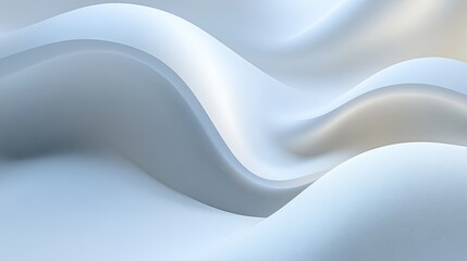 Poster - A smooth white background with gentle, flowing curves and subtle shadows, creating a calming and modern design.