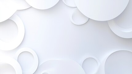 Aufkleber - A white background with abstract circular designs and gradients, offering a clean and modern aesthetic.