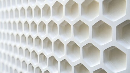 Aufkleber - Abstract white honeycomb pattern, creating a clean and modern design with a touch of texture.