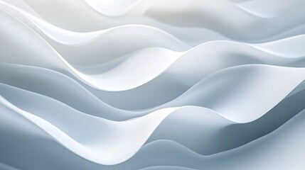 Poster - Abstract white wave patterns forming a fluid, dynamic background perfect for minimalist designs.