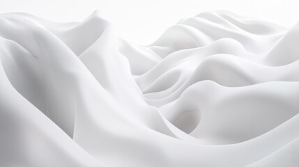 Poster - Abstract white wave patterns forming a fluid, dynamic background perfect for minimalist designs.