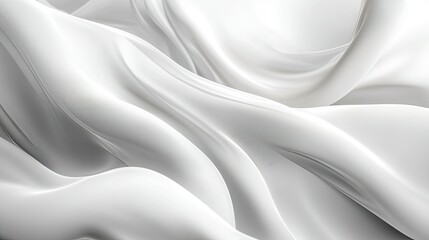 Poster - Smooth, flowing white waves creating a dynamic, abstract background, perfect for modern and minimalist designs.