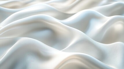 Poster - Smooth, flowing white waves creating a dynamic, abstract background, perfect for modern and minimalist designs.
