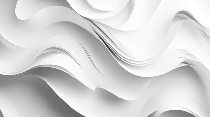 Poster - White overlapping paper layers creating a 3D abstract background with a clean and modern look.