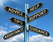 © MuhammadTahir - Advice Help Support And Tips Signpost Showing Information And Guidance
