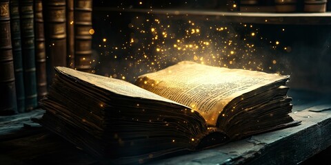 Poster - An open book glows with magical light.