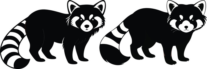 Wall Mural -  red panda silhouette vector illustration  